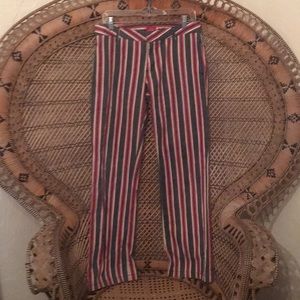 Dickies red, white and blue striped jeans